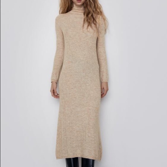 ZARA WOOL BLEND LONG DRESS - Picture 3 of 7